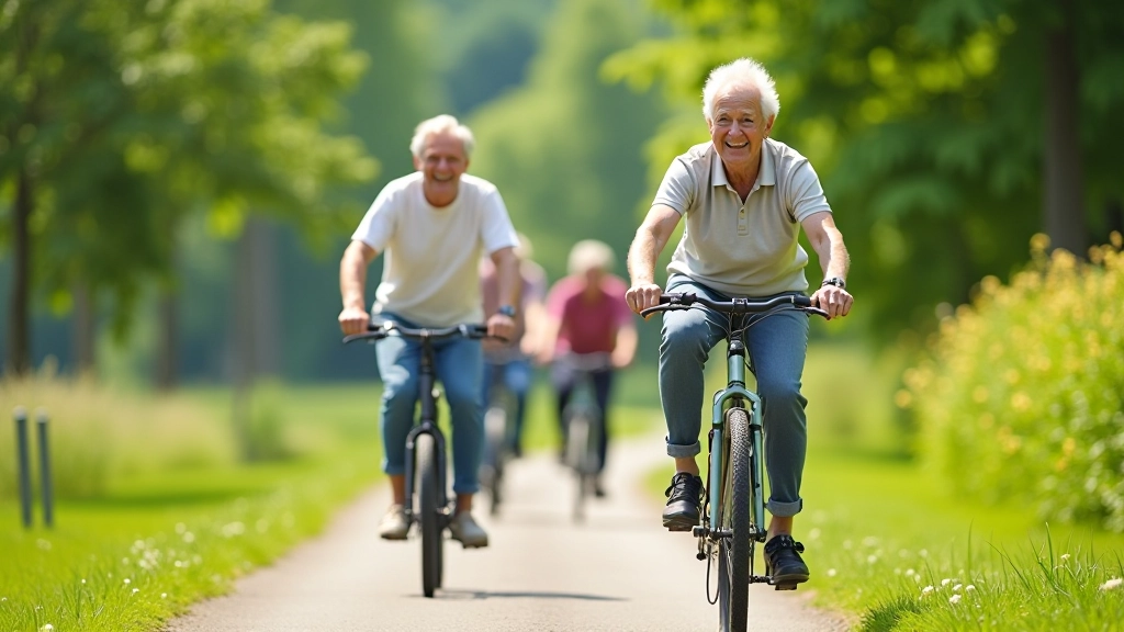 Pensionāru grupa velosipēdiem braucot pa Lielupes krastu